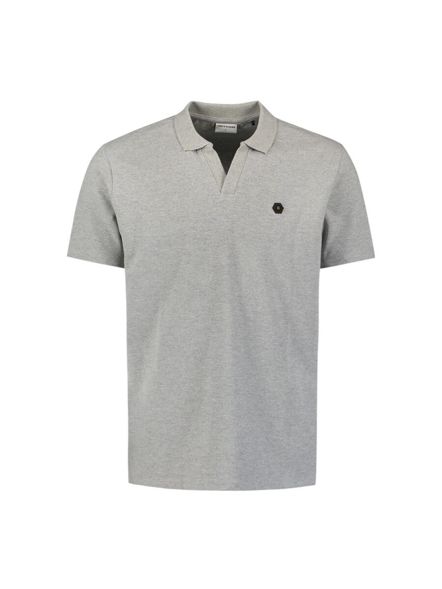 No Excess - Polo mit V-Ausschnitt grau - Gr. - S von No Excess