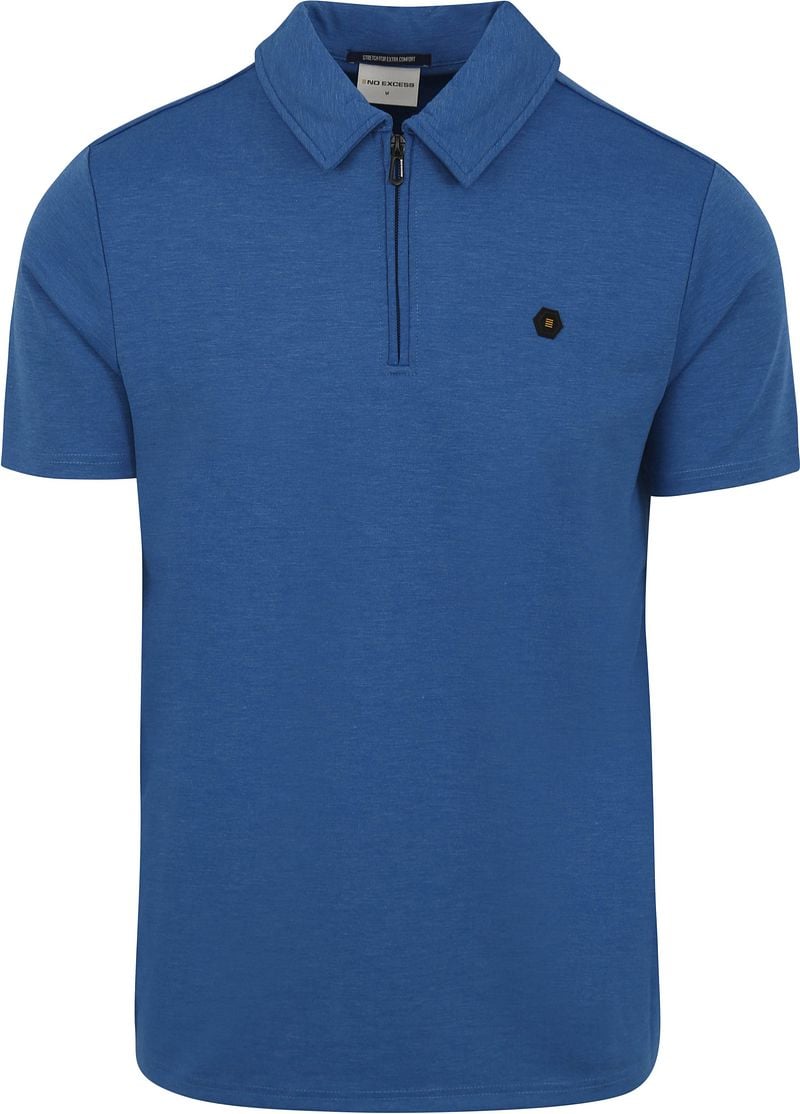 No Excess Poloshirt Half Zip Blau - Größe XXL von No Excess