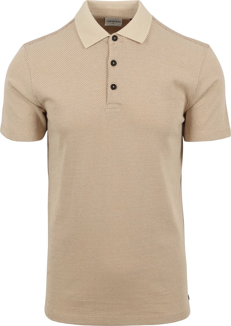 No Excess Poloshirt Struktur Beige  - Größe M von No Excess