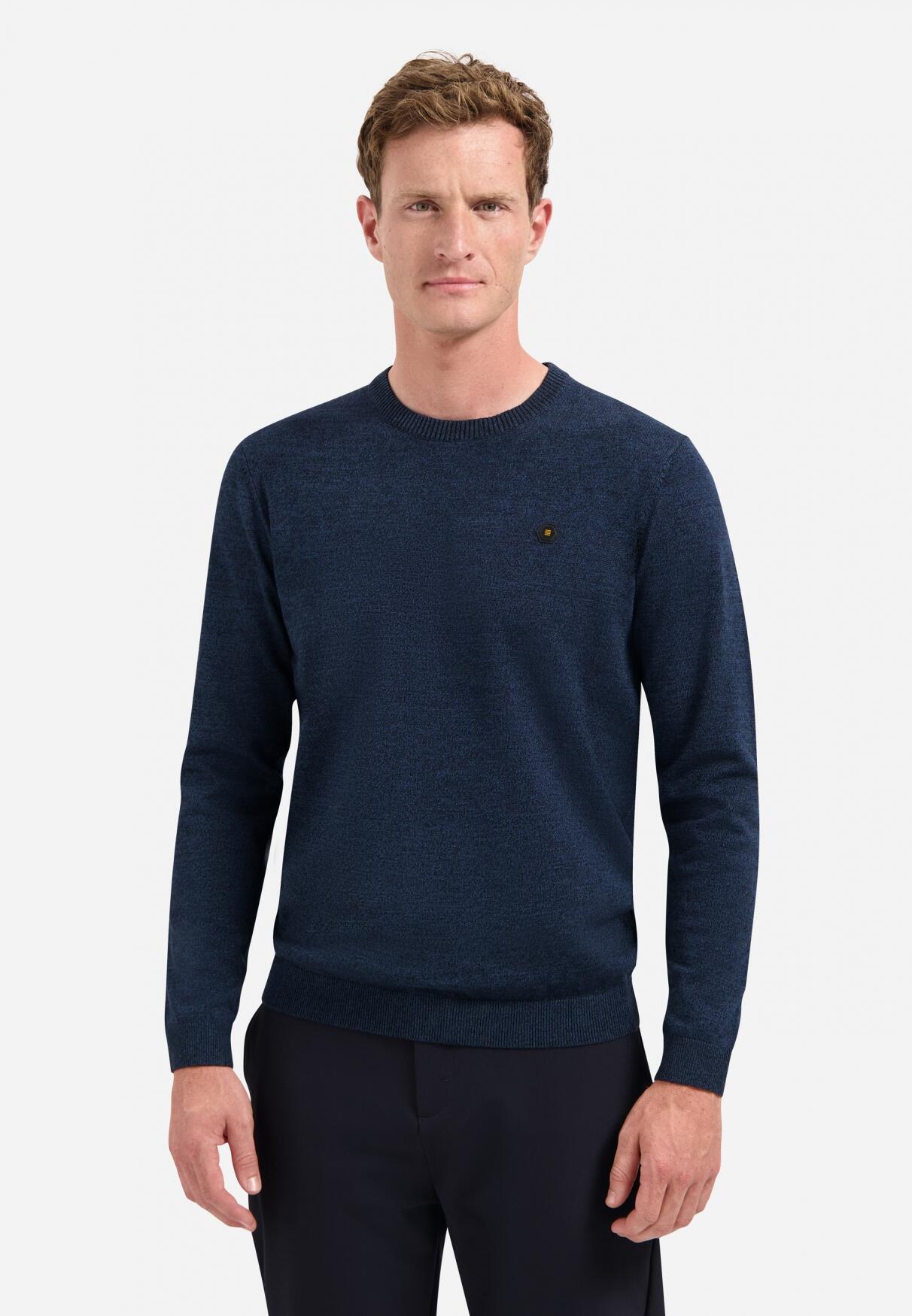 No Excess - Pullover Crewneck 2 Coloured Melange navy - Gr. - M von No Excess