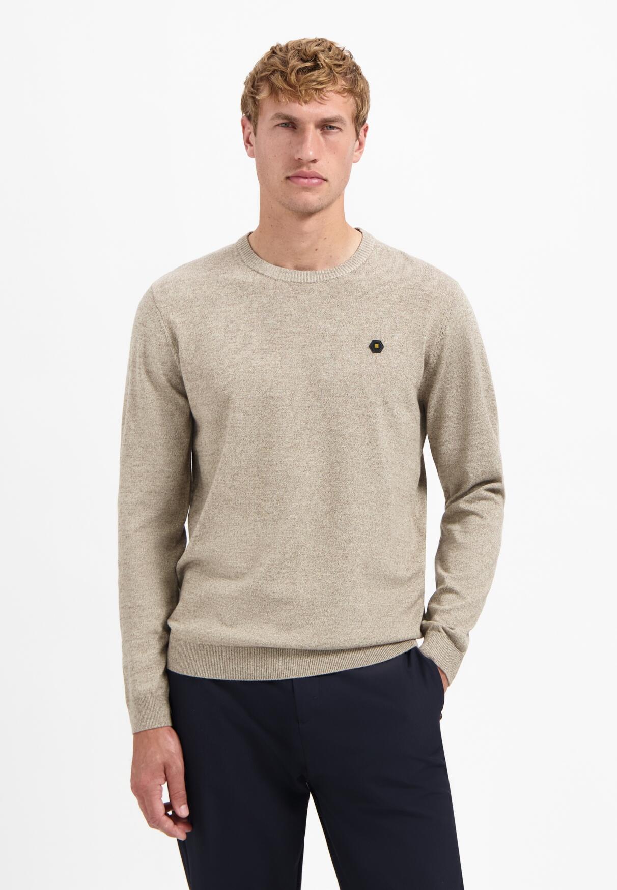 No Excess - Pullover Crewneck 2 Coloured Melange sand - Gr. - XXXL von No Excess
