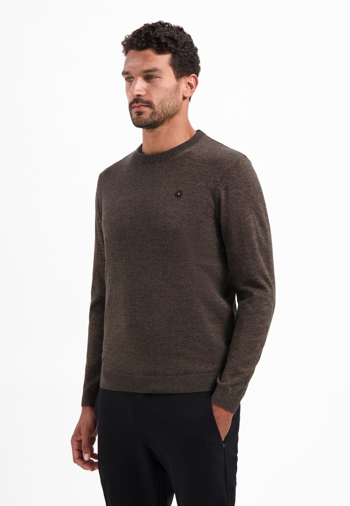 No Excess - Pullover Crewneck 2 Coloured Melange taupe - Gr. - XL von No Excess