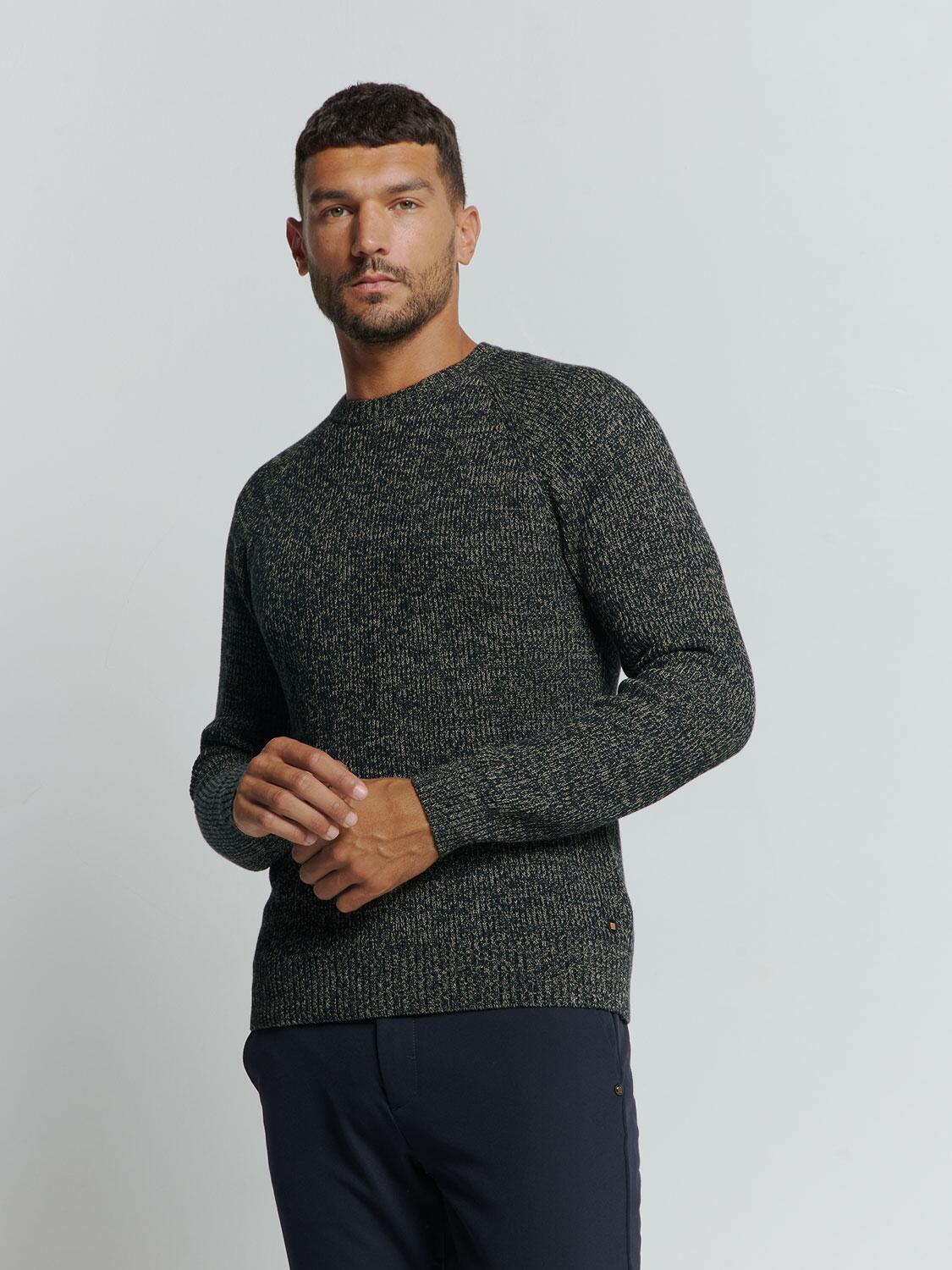No Excess - Pullover Crewneck 3 Coloured Rib night - Gr. - XXXL von No Excess