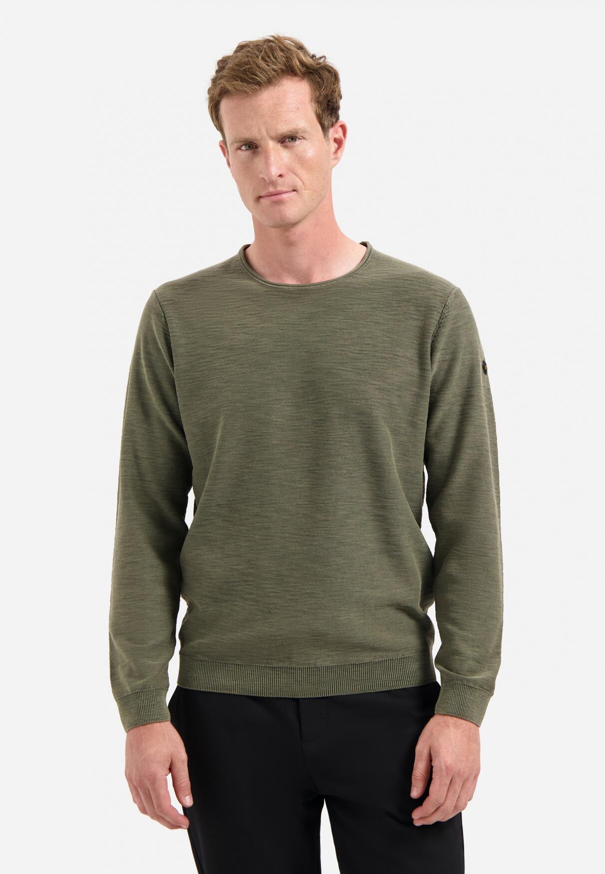No Excess - Pullover Crewneck Garment Dyed + Stone Washed dark moss - Gr. - XXXL von No Excess