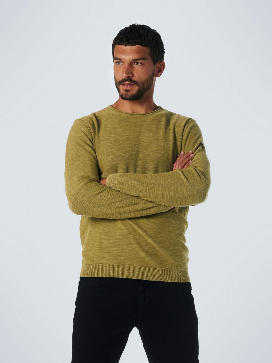No Excess - Pullover Crewneck Garment Dyed + Stone Washed olive - Gr. - XXL von No Excess