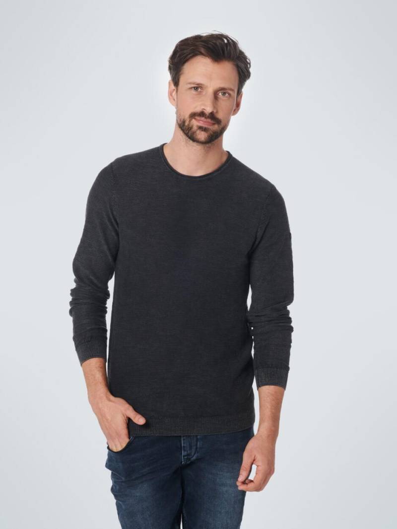 No Excess - Pullover Crewneck Relief Garment Dyed + Stone Washed black - Gr. - XXL von No Excess