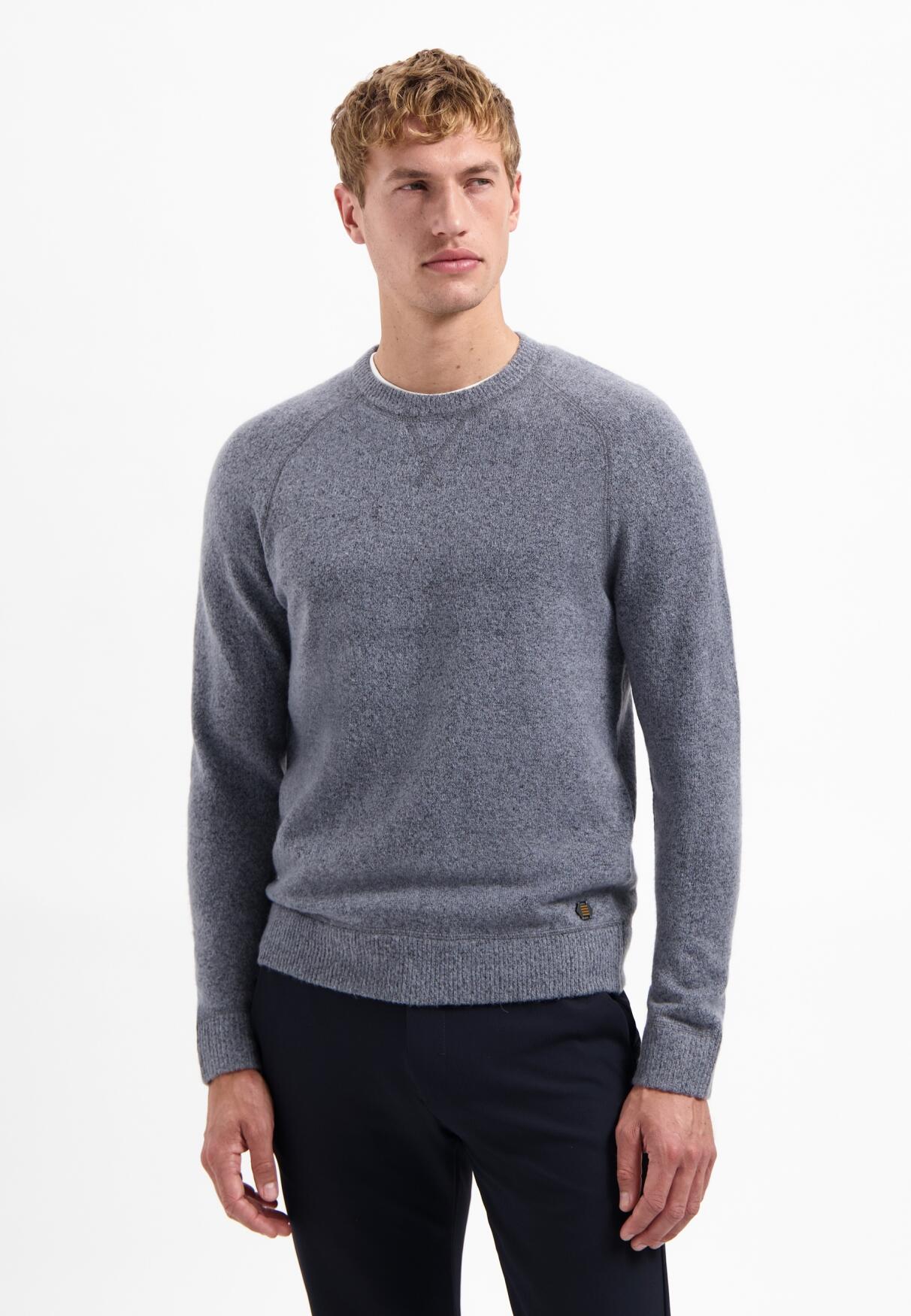 No Excess - Pullover Crewneck Soft Wool Blend washed blue - Gr. - M von No Excess