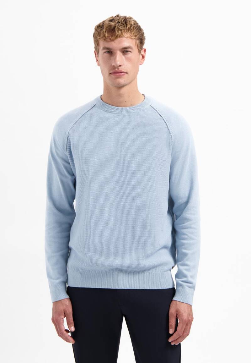 No Excess - Pullover Crewneck Solid Waffle Knit dusty blue - Gr. - XXL von No Excess