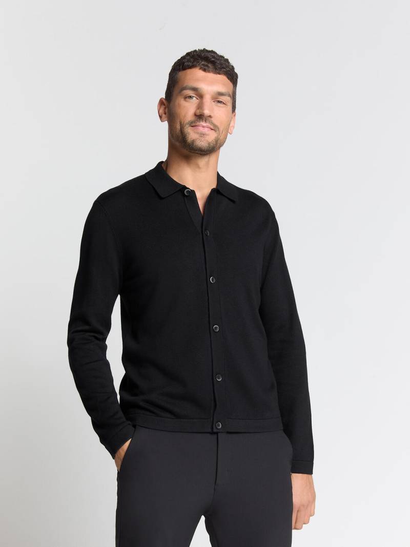 No Excess - Pullover Full Button Polo black - Gr. - XXL von No Excess