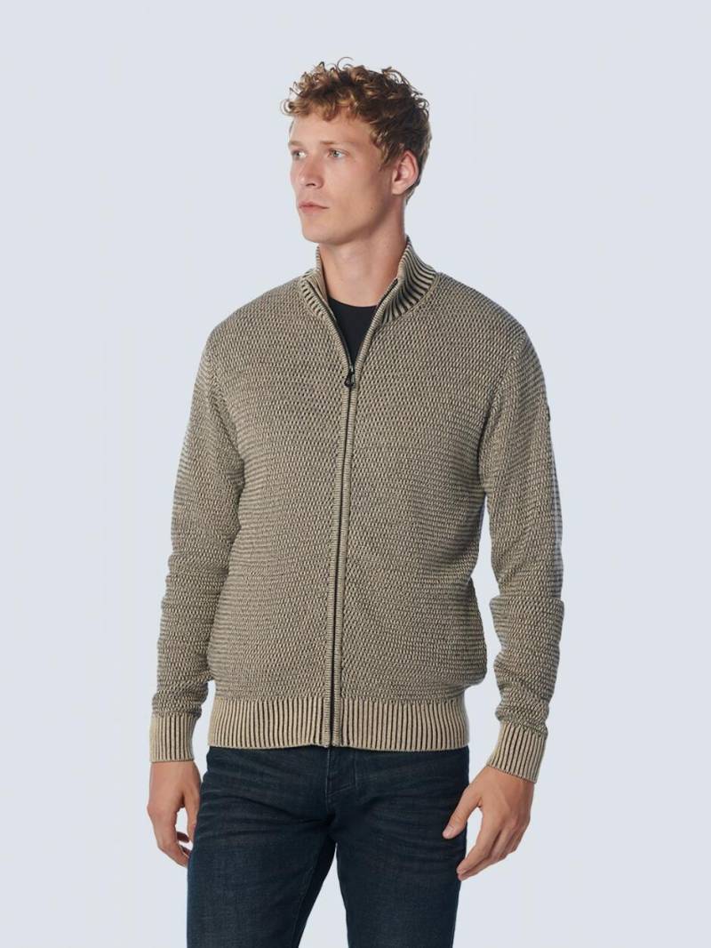 No Excess - Pullover Full Zipper 2 Coloured Melange stone - Gr. - XXL von No Excess