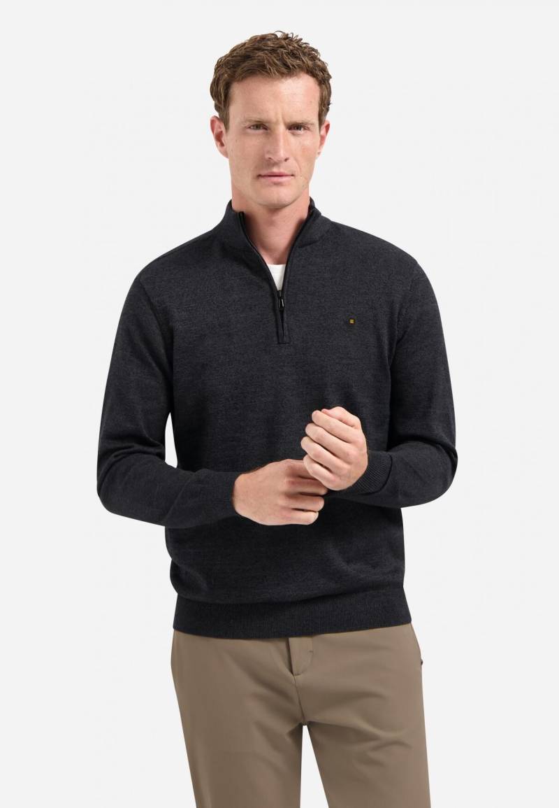 No Excess - Pullover Half Zip 2 Coloured Melange dark grey - Gr. - M von No Excess