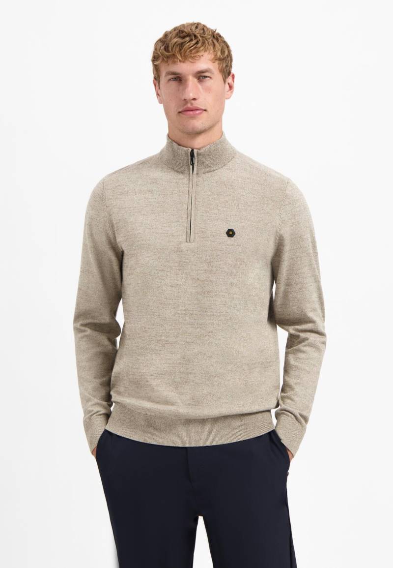 No Excess - Pullover Half Zip 2 Coloured Melange sand - Gr. - XXL von No Excess