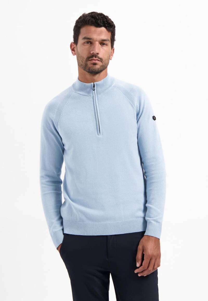 No Excess - Pullover Half Zip High Collar Solid dusty blue - Gr. - XXXL von No Excess