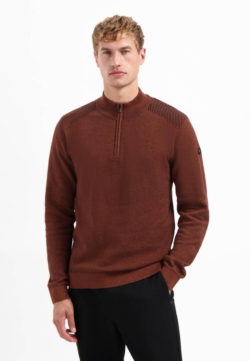 No Excess - Pullover Half Zip Plated Structure Knit - Gr. - L von No Excess