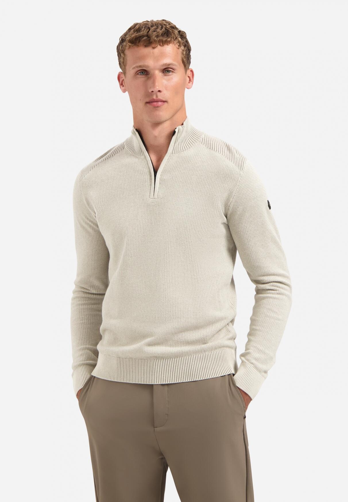 No Excess - Pullover Half Zip Plated Structure Knit - Gr. - M von No Excess