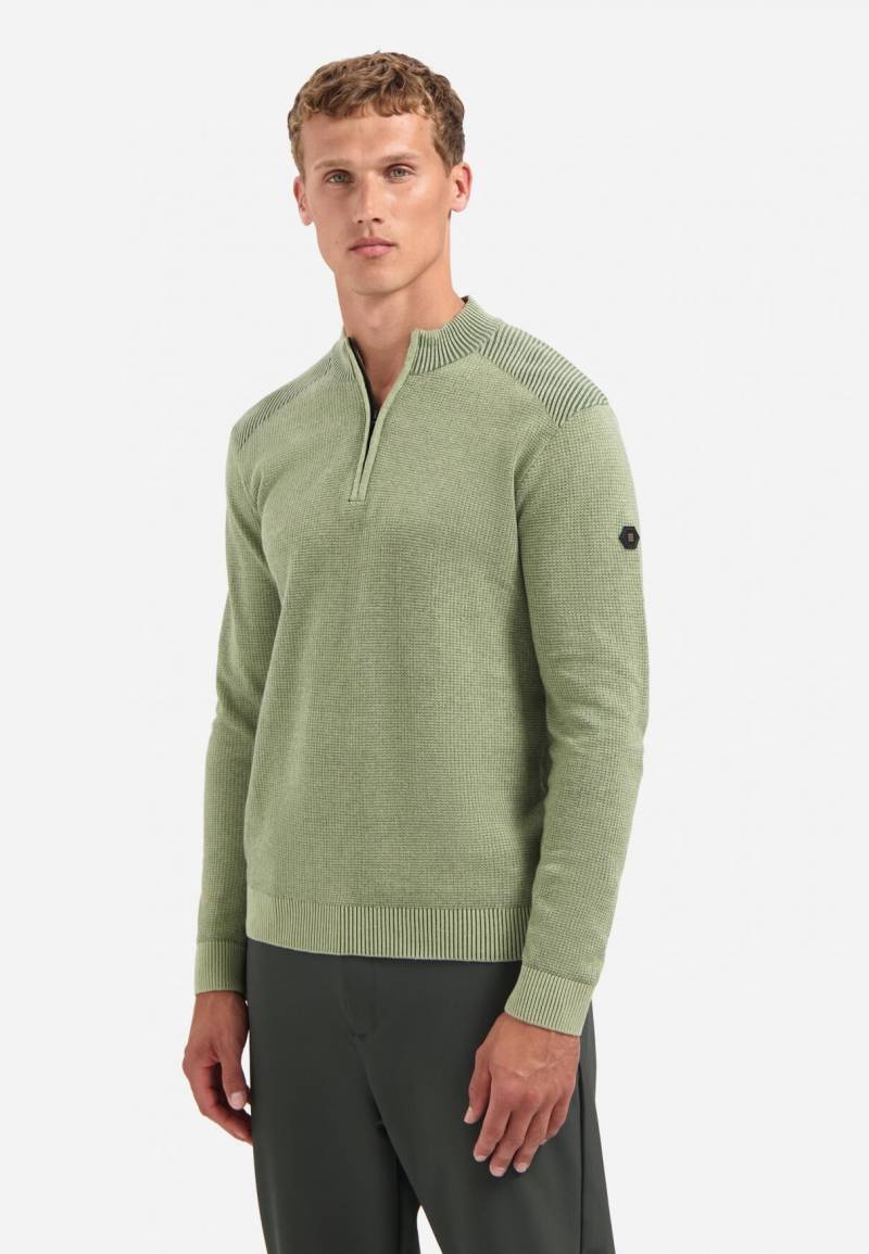No Excess - Pullover Half Zip Plated Structure Knit light moss - Gr. - XXL von No Excess
