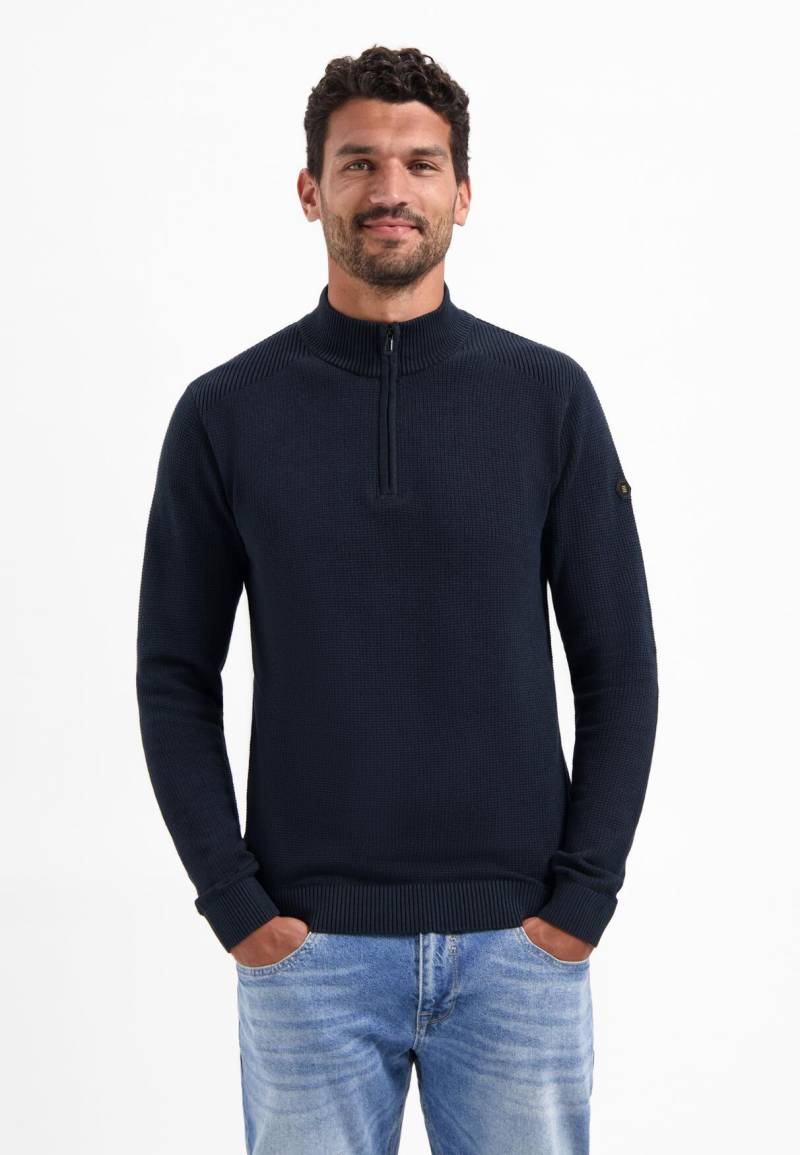 No Excess - Pullover Half Zip Plated Structure Knit night - Gr. - XXXL von No Excess
