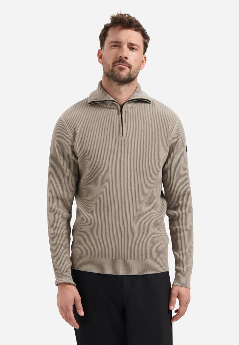No Excess - Pullover Half Zip Wing Collar Tuck Stitch clay - Gr. - XXL von No Excess