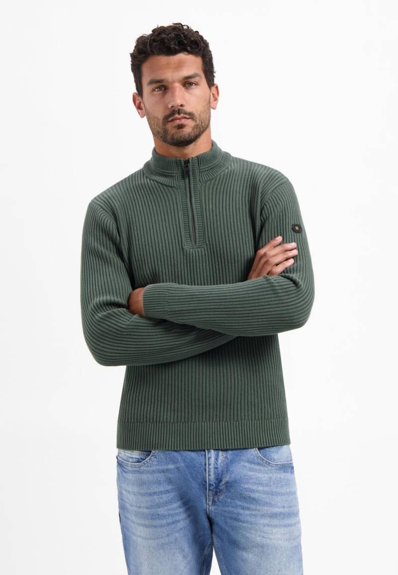 No Excess - Pullover Half Zip rib variation dark green - Gr. - XL von No Excess