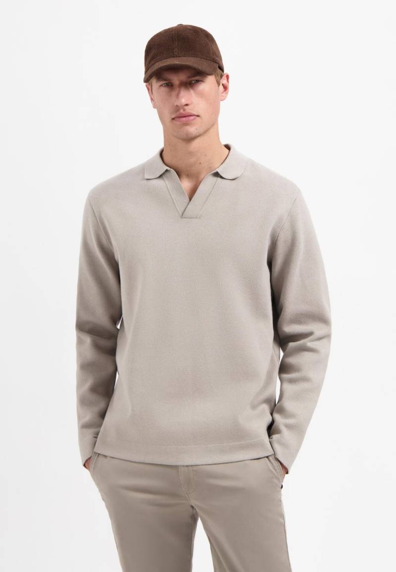 No Excess - Pullover Open Polo Collar Relief clay - Gr. - L von No Excess