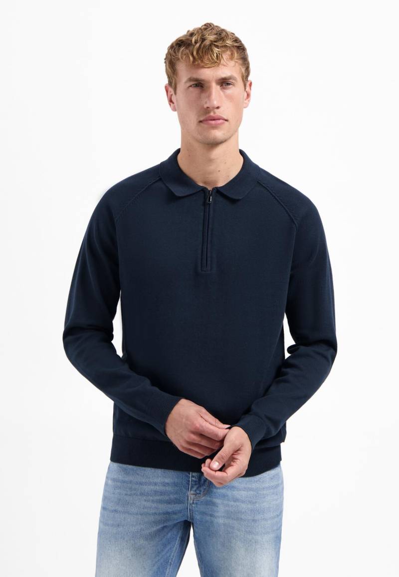 No Excess - Pullover Polo Half Zip Solid night - Gr. - M von No Excess
