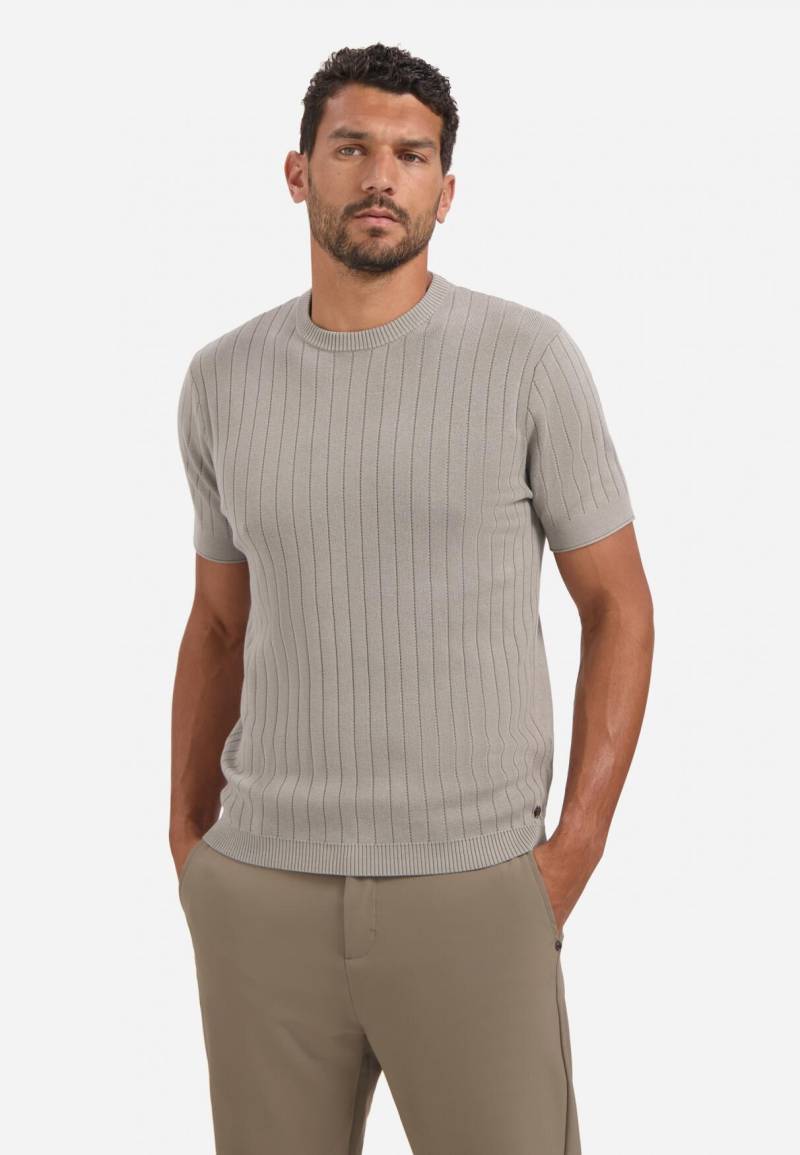 No Excess - Pullover Short Sleeve Crewneck Solid Dropneedle Stripe clay - Gr. - L von No Excess
