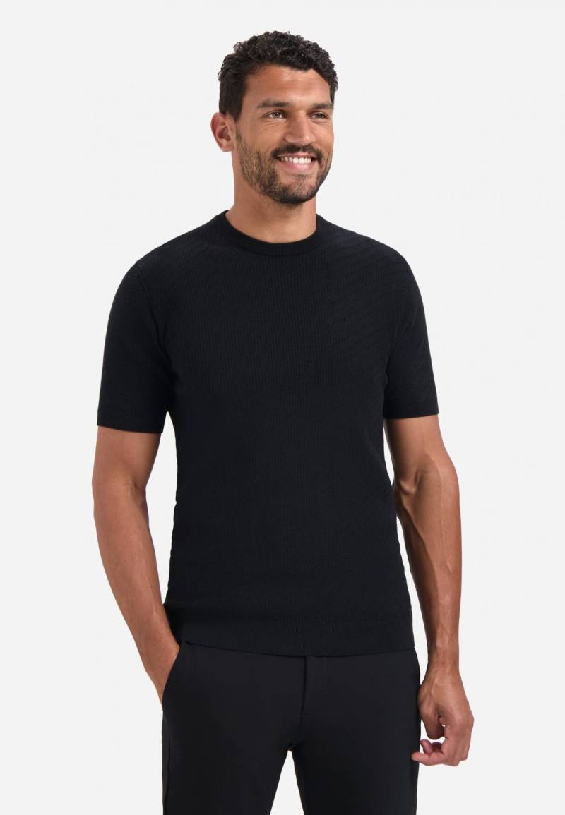 No Excess - Pullover Short Sleeve Crewneck Solid Jacquard black - Gr. - M von No Excess