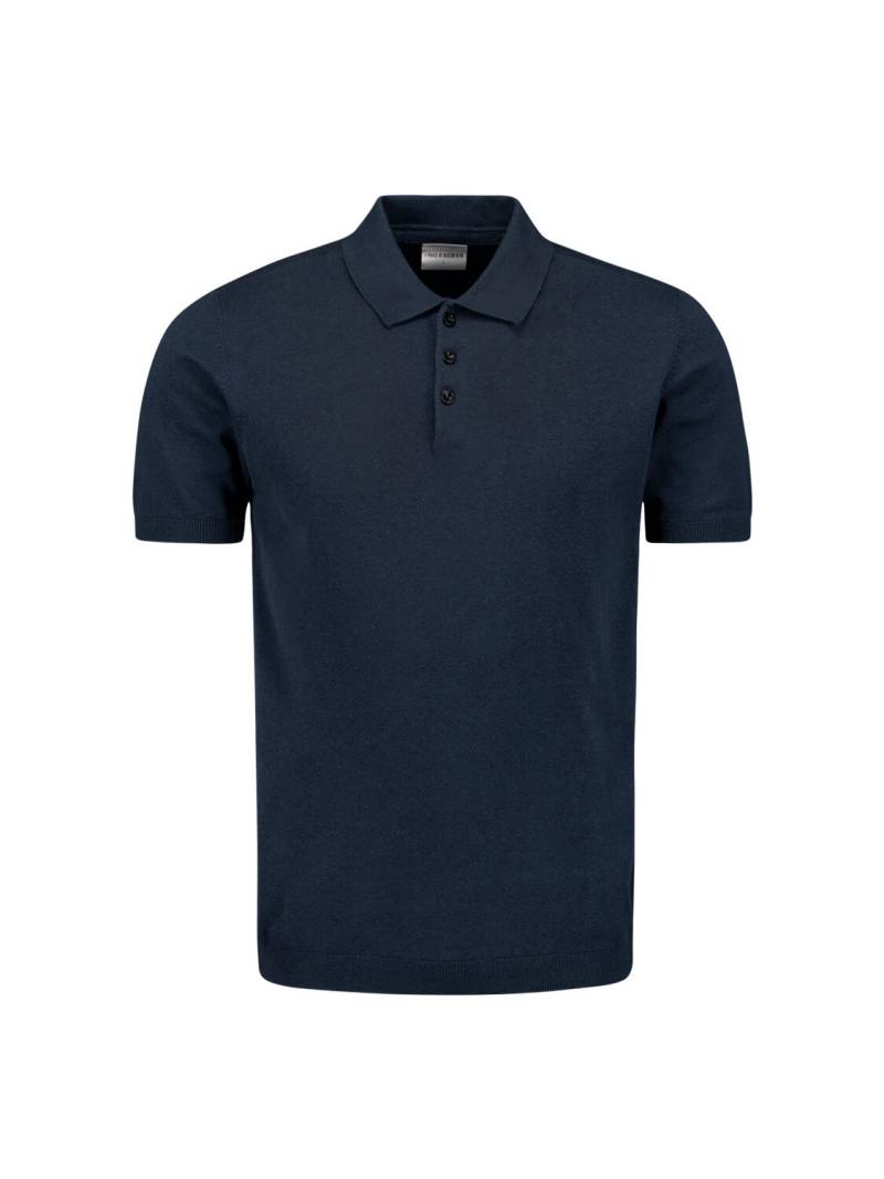 No Excess - Pullover Short Sleeve Polo Button Solid deep blue - Gr. - L von No Excess