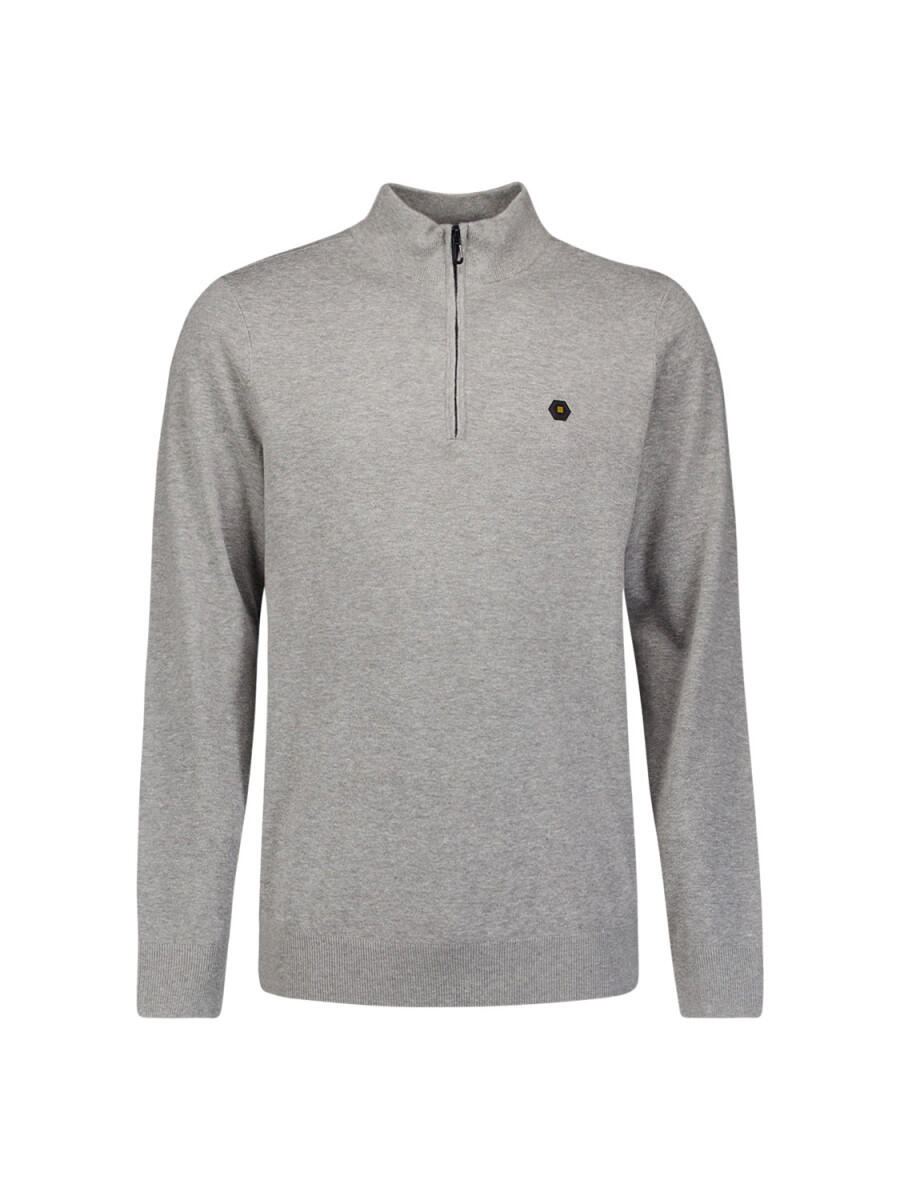 No Excess - Pullover mit Reißverschluss am Hals grau - Gr. - XL von No Excess