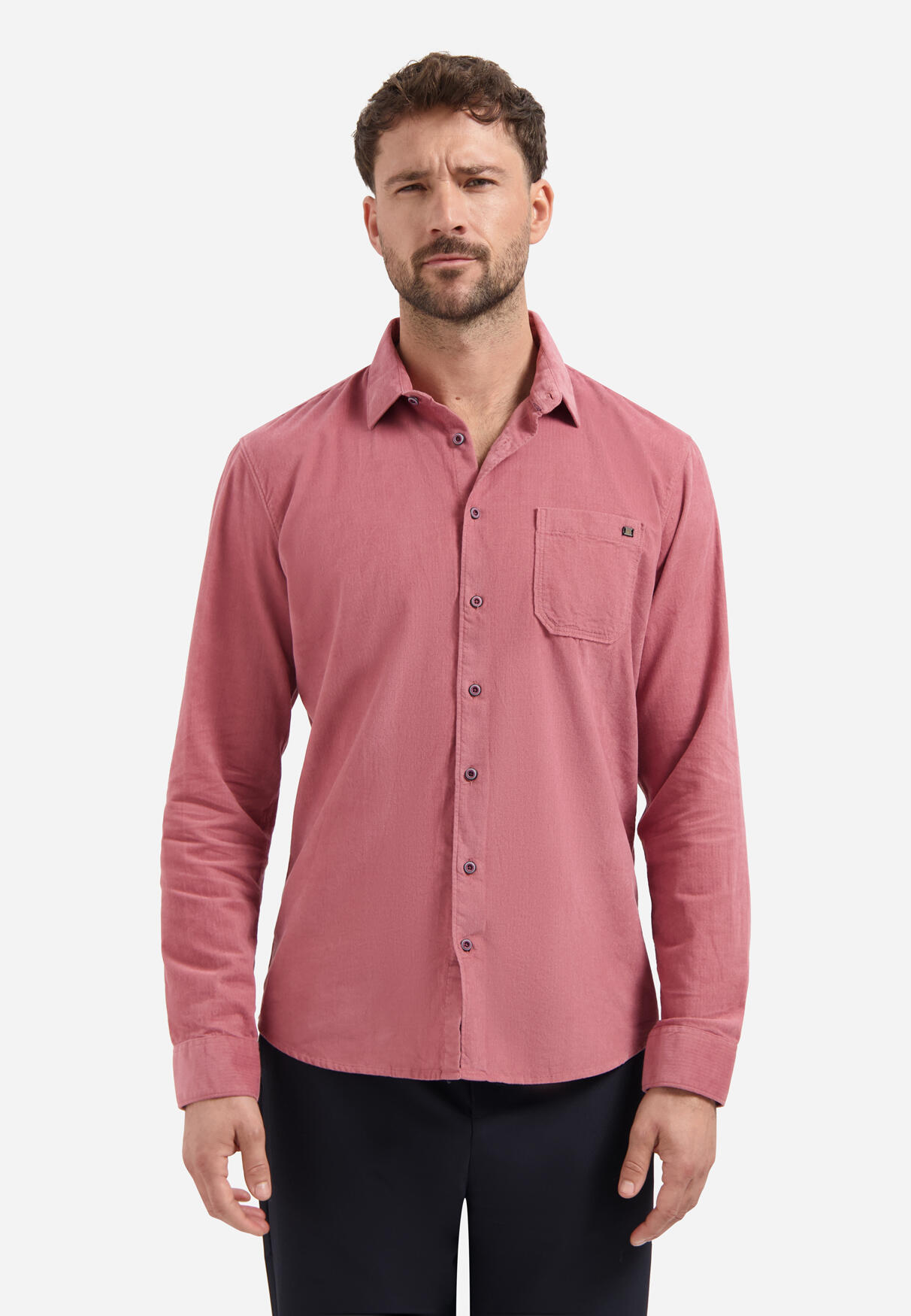 No Excess - Shirt Herringbone Fine Corduroy old pink - Gr. - XL von No Excess