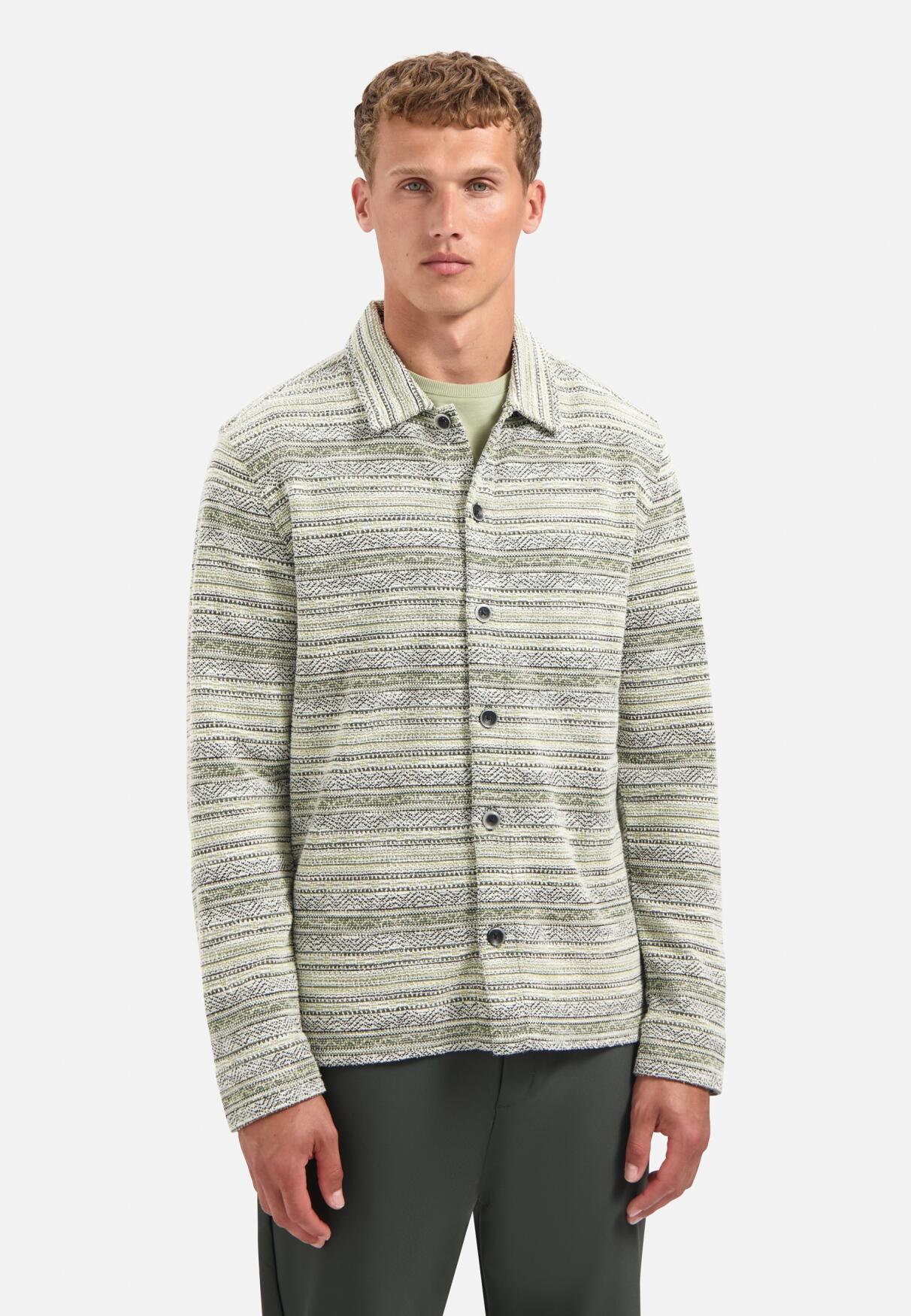 No Excess - Shirt Jersey Jacquard dark green - Gr. - L von No Excess