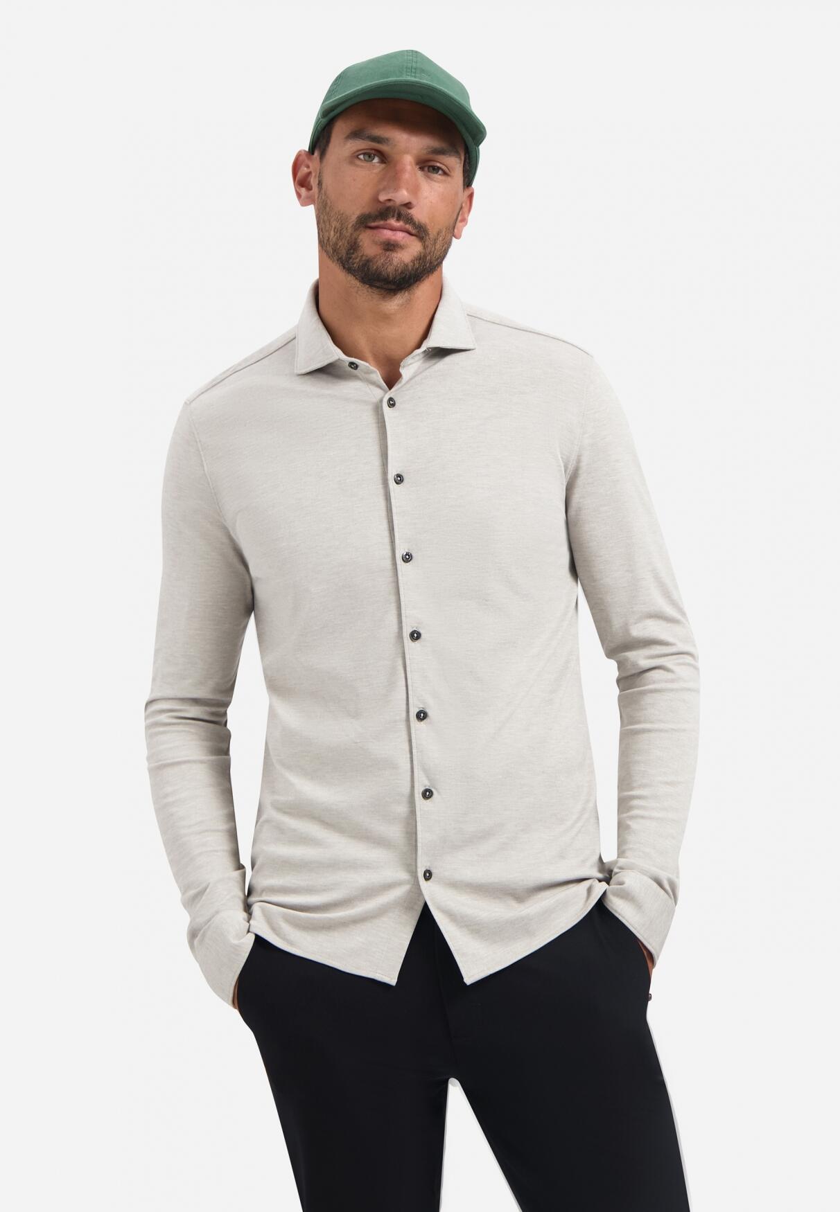 No Excess - Shirt Jersey Melange Stretch clay - Gr. - L von No Excess