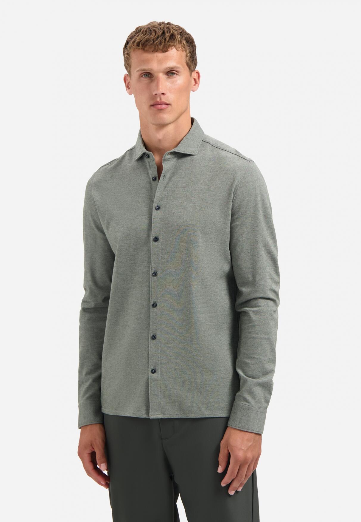 No Excess - Shirt Jersey Melange Stretch dark green - Gr. - XXL von No Excess