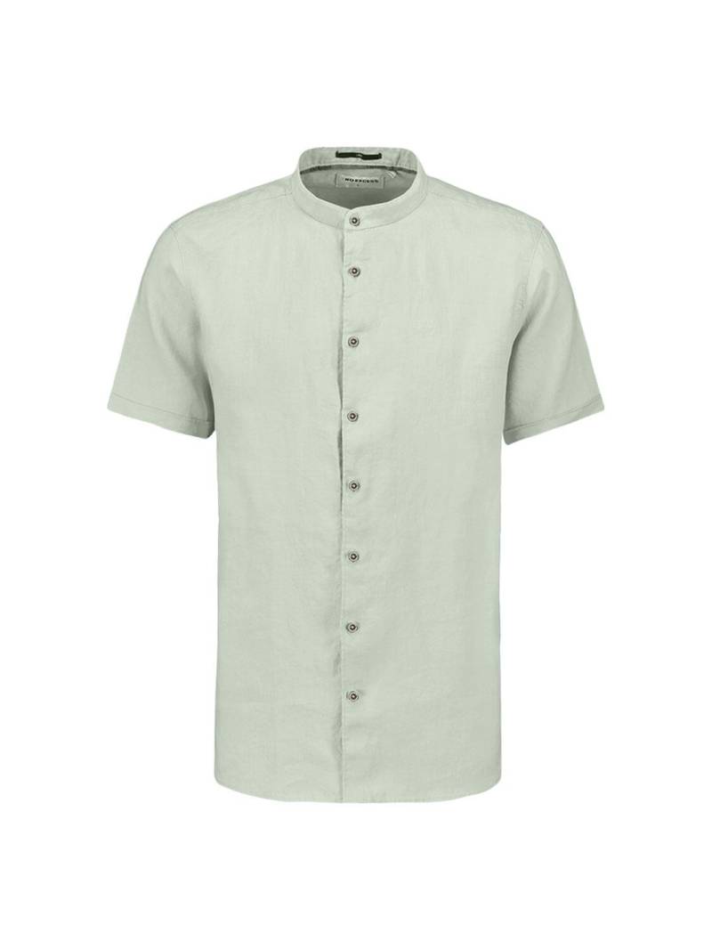 No Excess - Shirt Short Sleeve Granddad Solid With Linen mint - Gr. - L von No Excess