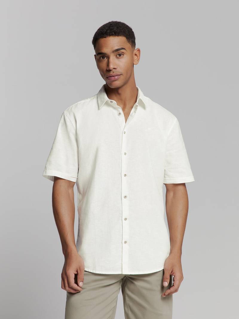 No Excess - Shirt Short Sleeve Solid With Linen white - Gr. - XXL von No Excess