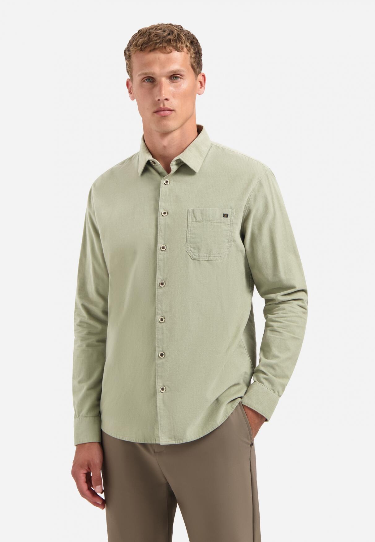 No Excess - Shirt Solid Fine Herringbone light moss - Gr. - XXXL von No Excess