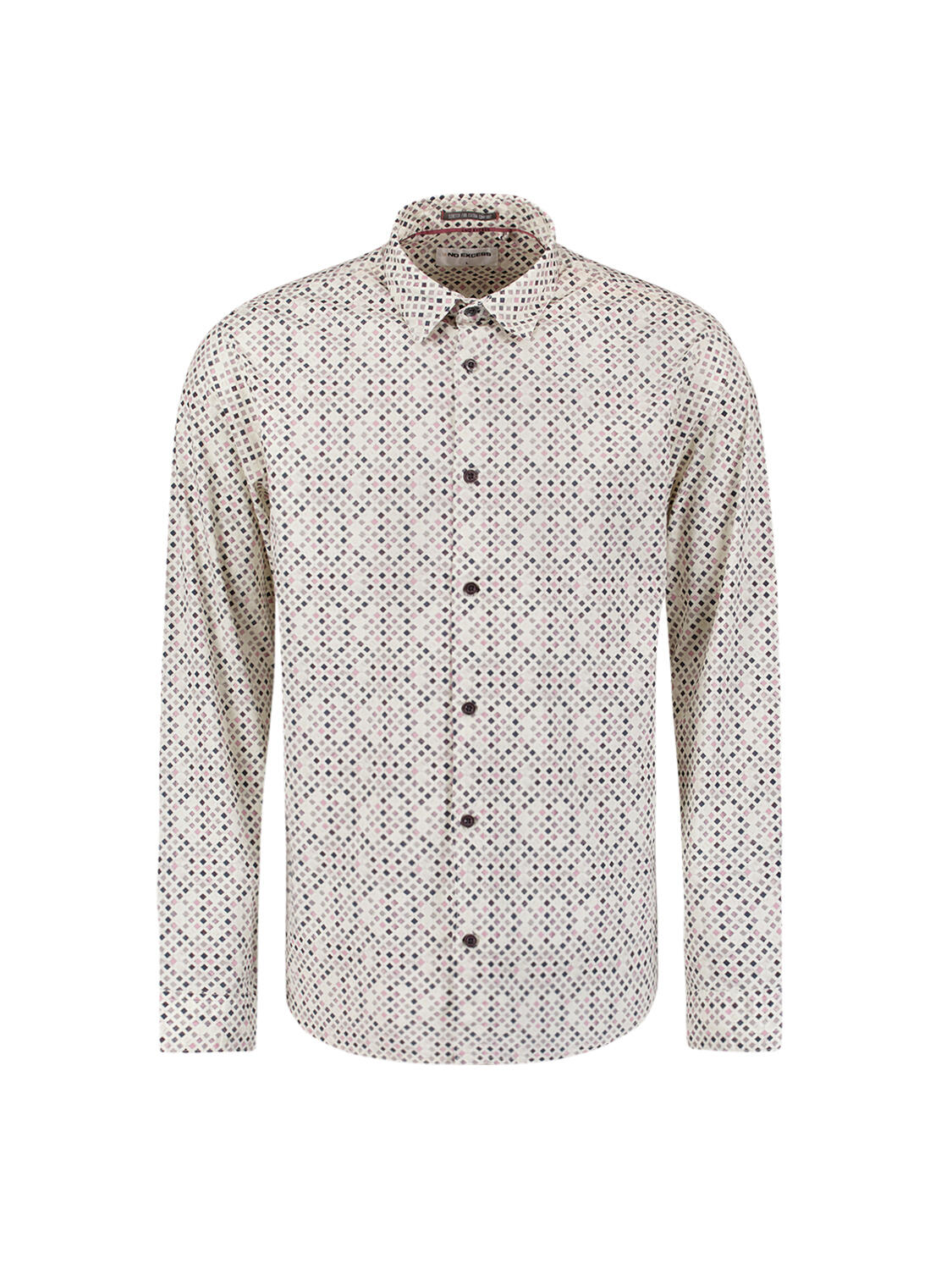 No Excess - Shirt Stretch Allover Printed mauve - Gr. - XXXL von No Excess