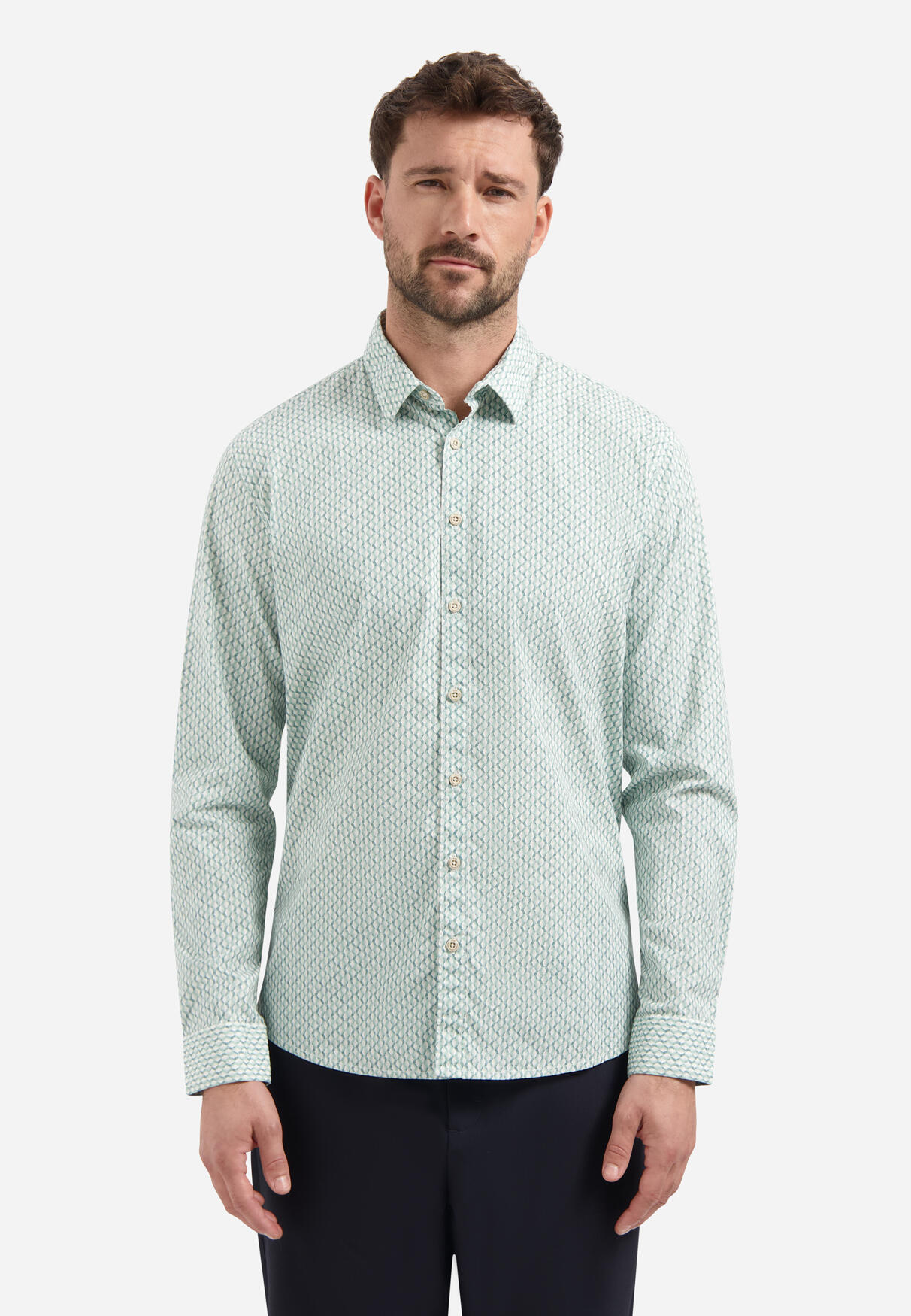 No Excess - Shirt Stretch Allover Printed seablue - Gr. - L von No Excess