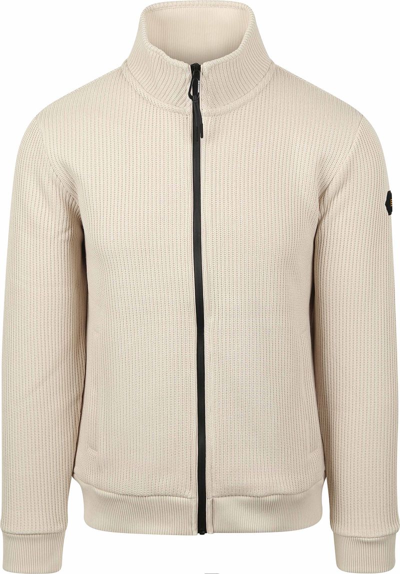 No Excess-Strickjacke Knitted Rib Structure Ecru - Größe M von No Excess