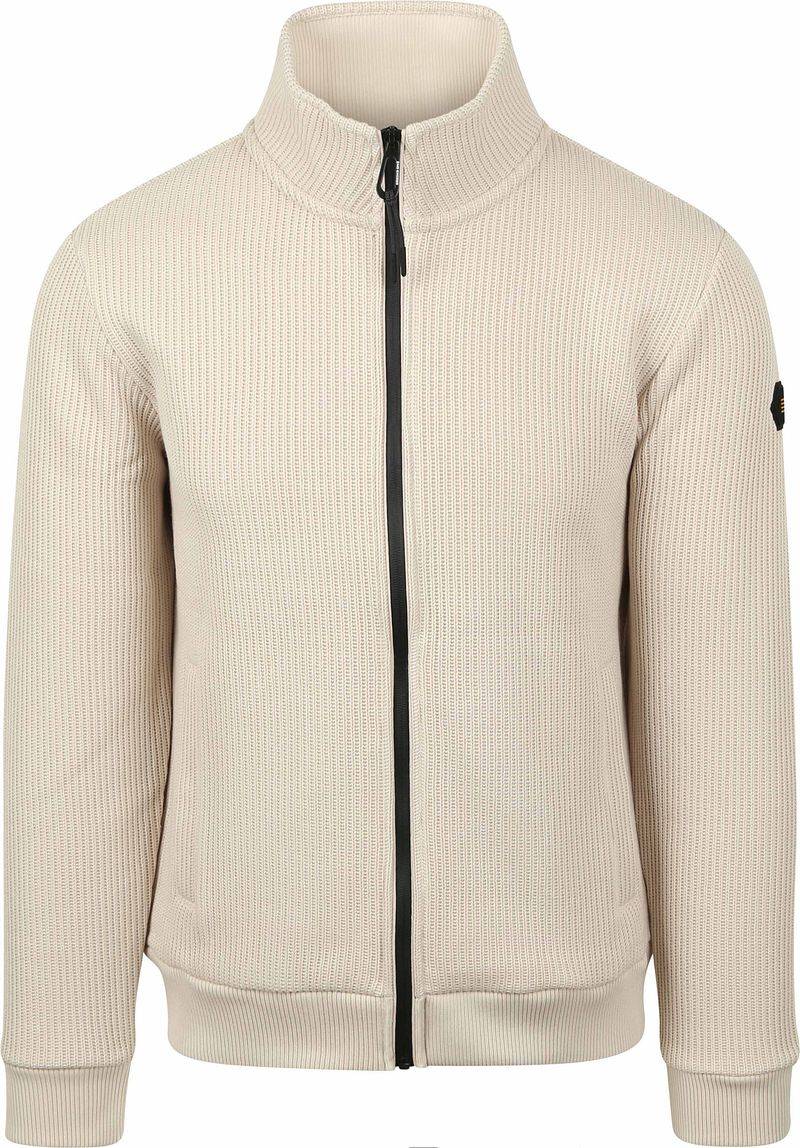 No Excess-Strickjacke Knitted Rib Structure Ecru - Größe XXL von No Excess