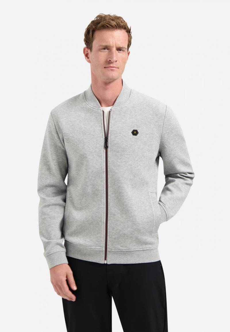 No Excess - Sweater Full Zipper Pique Bomber grey melange - Gr. - XXXL von No Excess