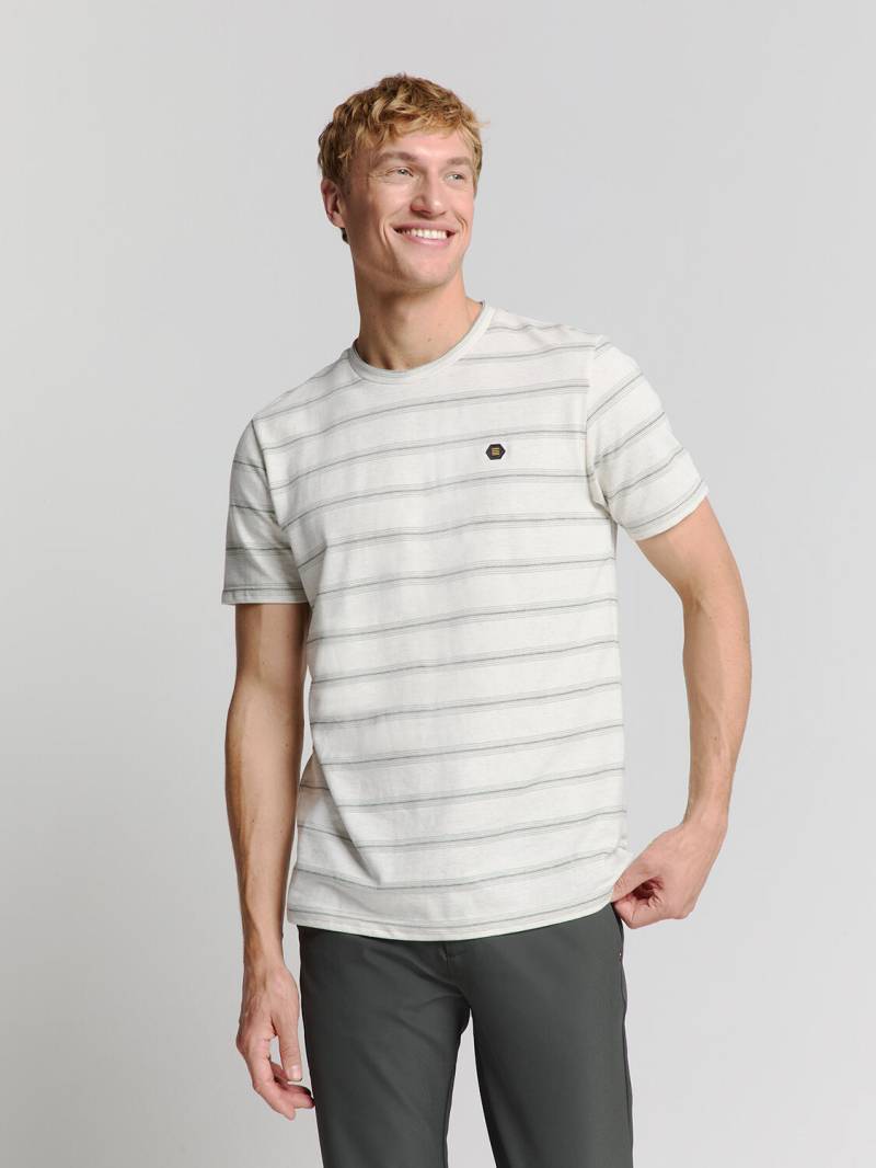 No Excess - T-Shirt Crewneck Jacquard Stripe offwhite - Gr. - L von No Excess