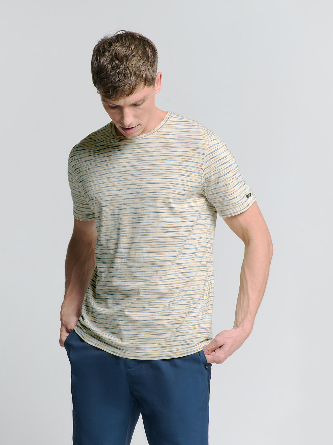 No Excess - T-Shirt Crewneck Multi Coloured Melange offwhite - Gr. - XXL von No Excess