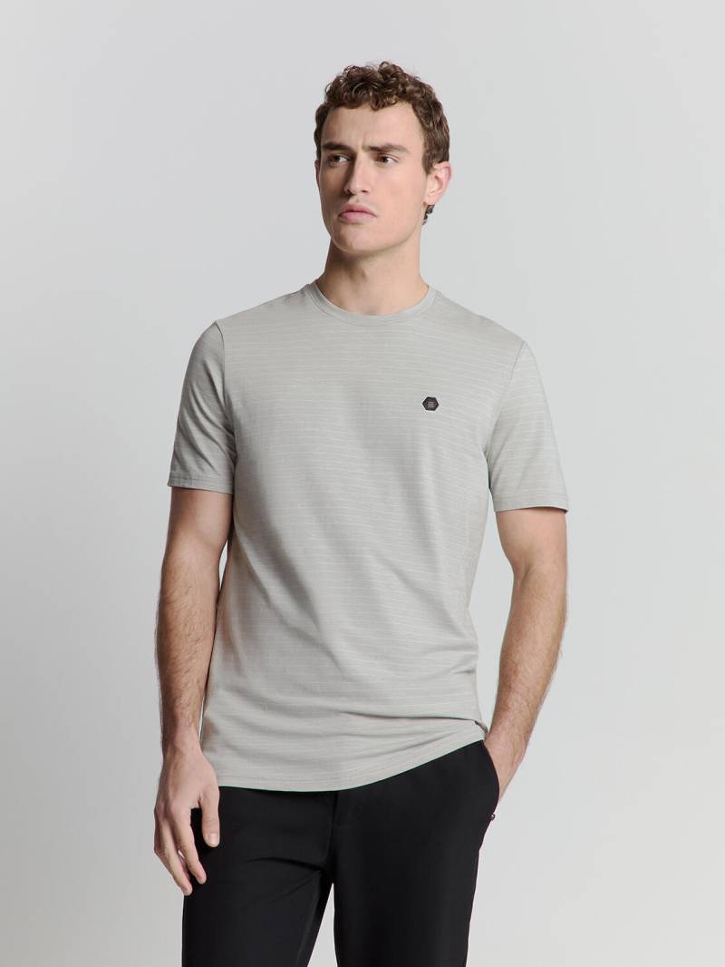 No Excess - T-Shirt Crewneck Small Pin Stripe mid grey - Gr. - XL von No Excess