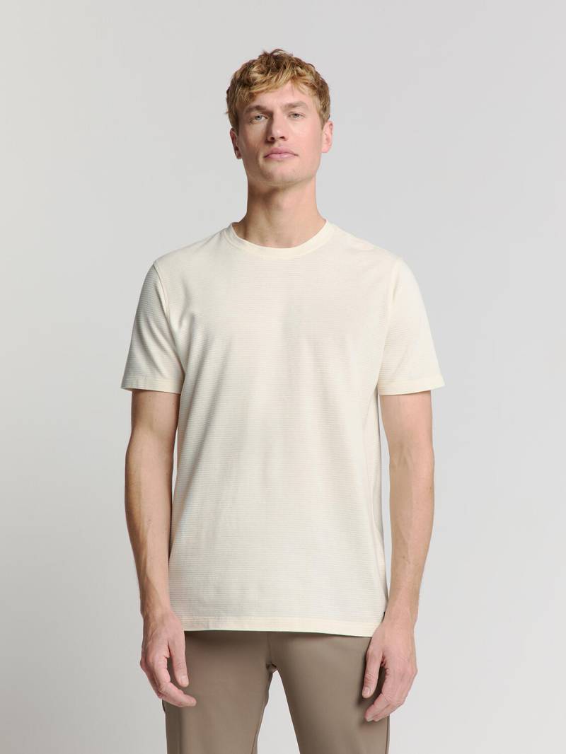 No Excess - T-Shirt Crewneck Solid Relief Knit offwhite - Gr. - M von No Excess
