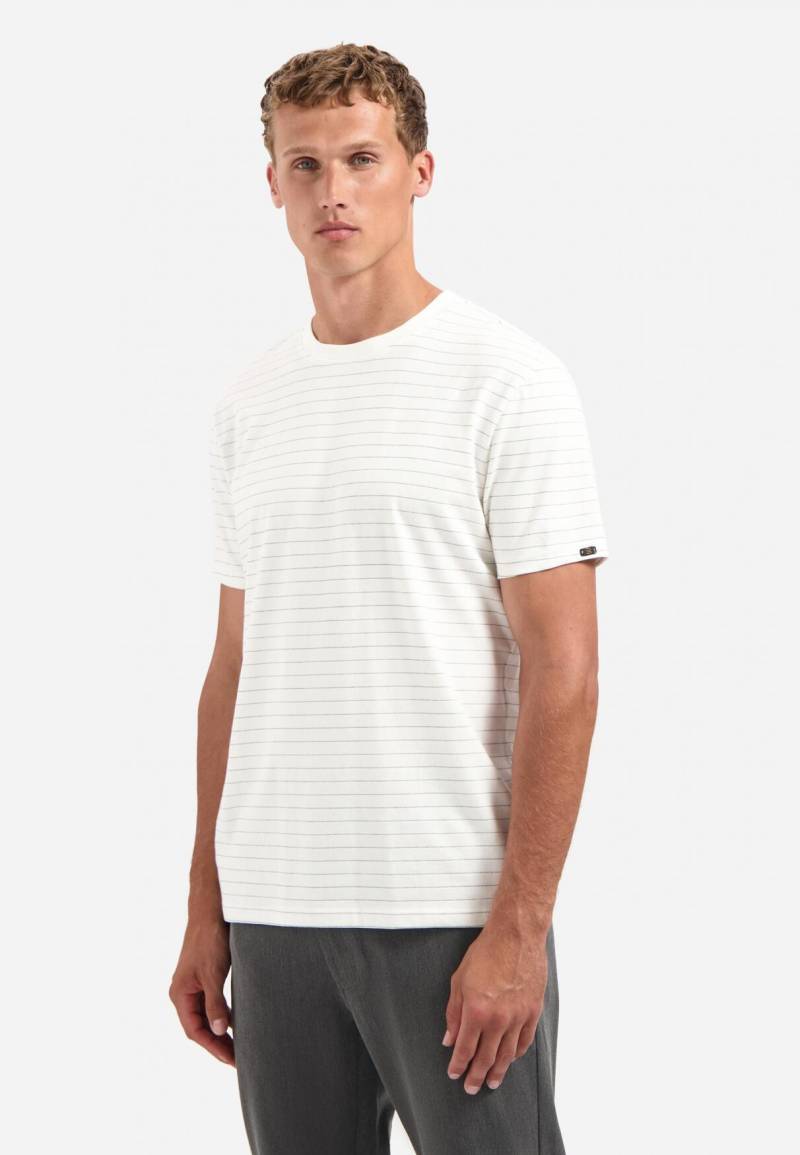 No Excess - T-Shirt Crewneck Yarn Dyed Pin Stripe offwhite - Gr. - L von No Excess