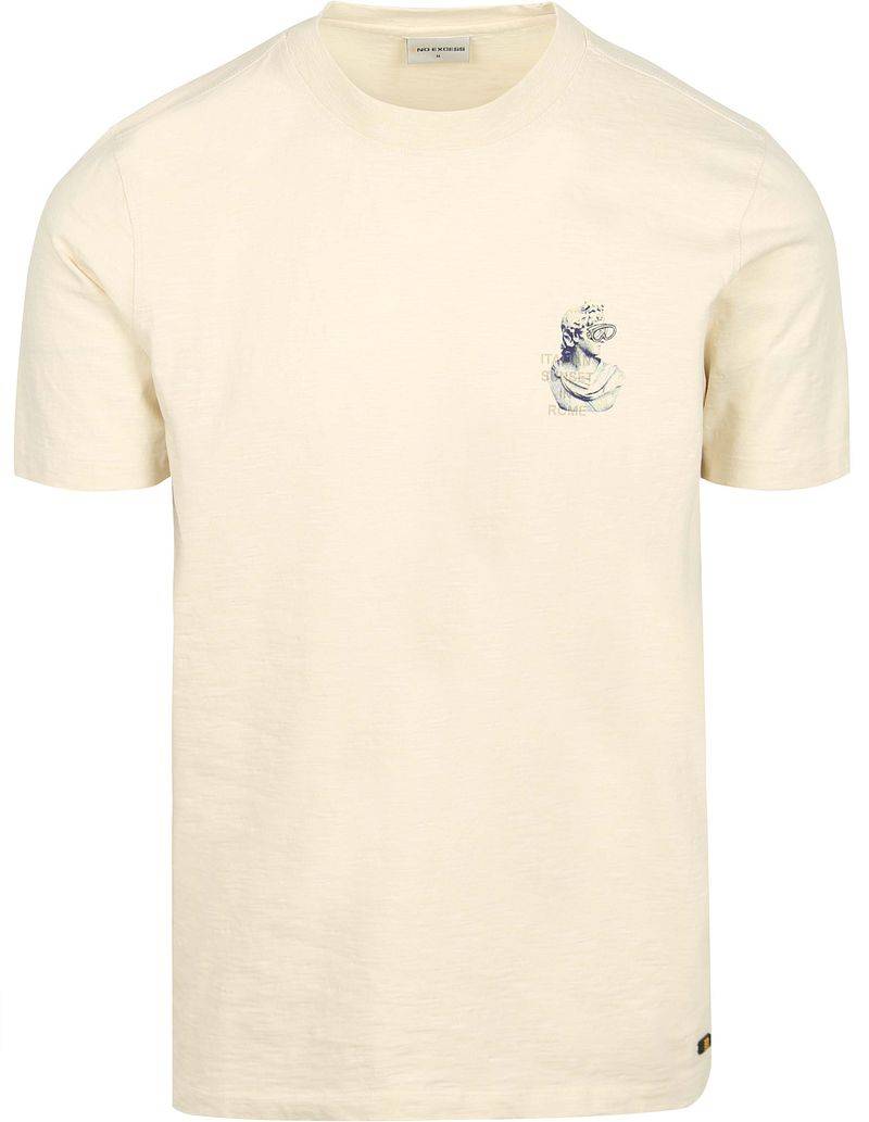 No-Excess T-Shirt Slub Placed Prints Ecru - Größe XXL von No Excess
