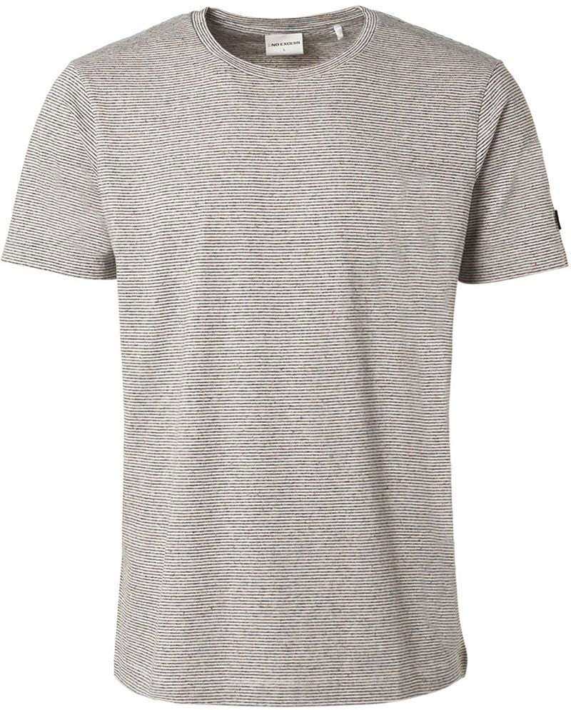 No Excess T-Shirt Streifen Melange Off-White - Größe XXL von No Excess