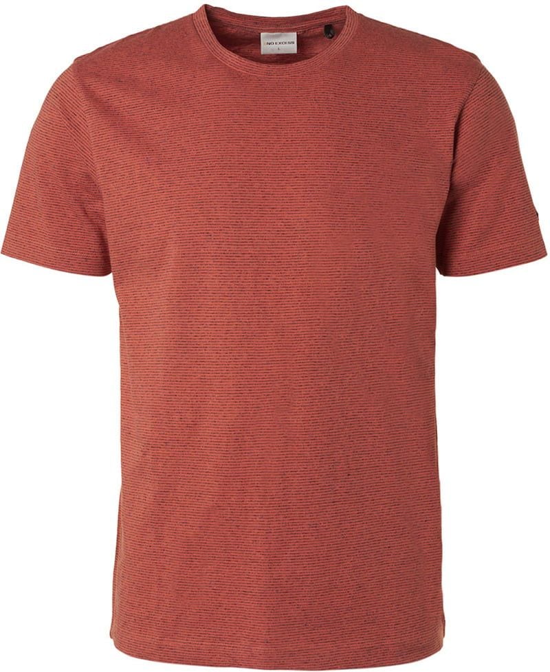 No Excess T-Shirt Streifen Melange Rot - Größe XL von No Excess