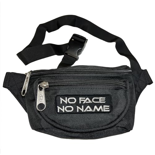Bauchtasche No Face No Name Gürteltasche mit DREI Fächern und abnehmbaren Patch in schwarz von No Face No Name